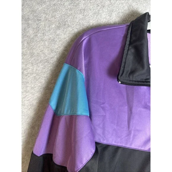 Vintage 80'S-90'S Adidas Track Jacket Men's Size Medium Purple Yellow Teal Black - Picture 2 of 10